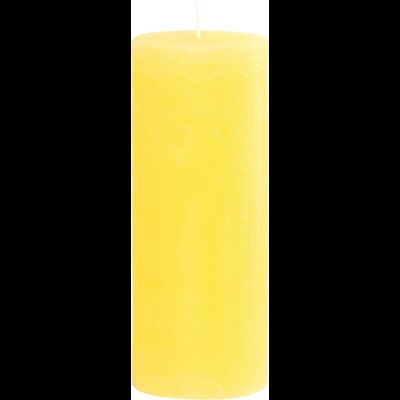 Bougie givre jaune pastel 7 × 18 cm
